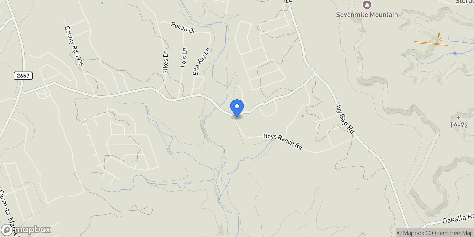 Map showing 2800 Lomas Rodando Calzada RD, Kempner, Texas, United States.