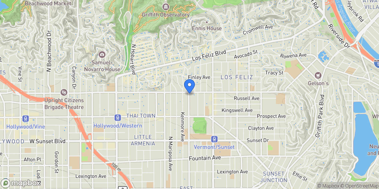Map showing 1852 -62 N Edgemont Street, Los Angeles, California, United States.