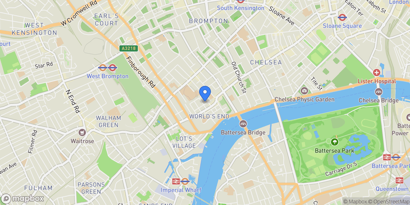 Map showing Lamont Road, London, London, England, United Kingdom.