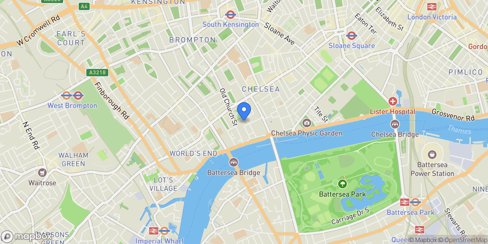 Map showing Glebe Place, London, London, England, United Kingdom.