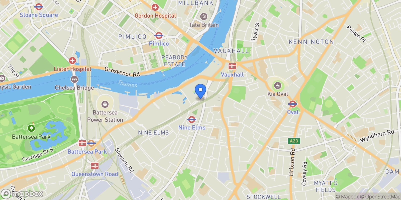 Map showing 6 Carnation Wy., Nine Elms, London SW8 5GZ, UK, London, England, United Kingdom.