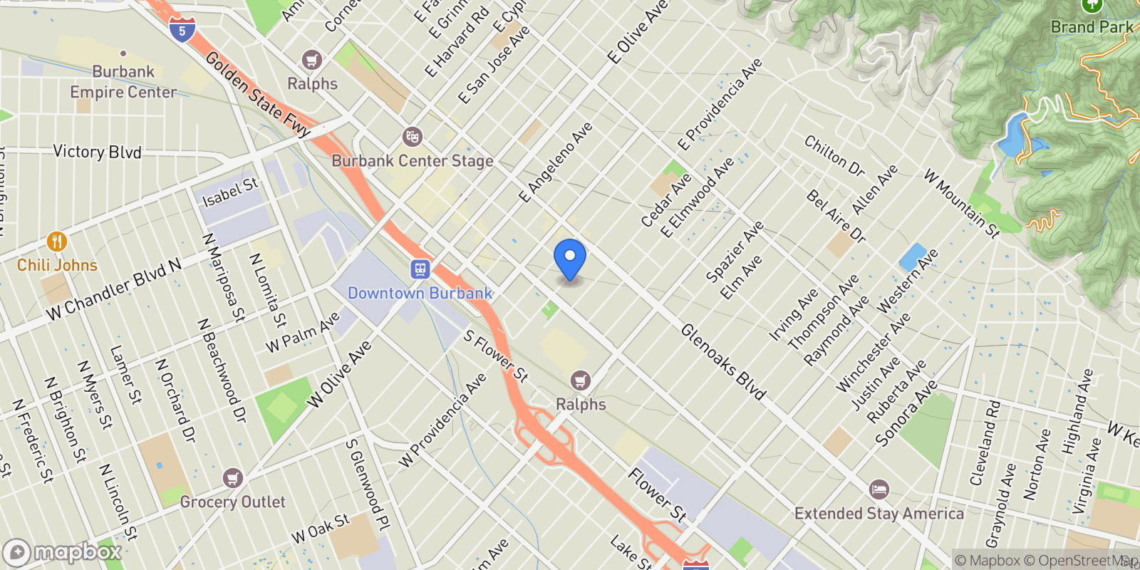 Map showing 240 E Providencia Avenue, Burbank, California, United States.