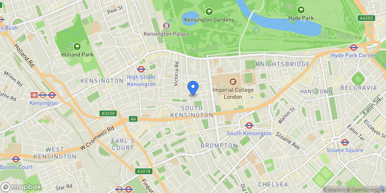 Map showing Petersham Mews, London, SW7, London, England, United Kingdom.