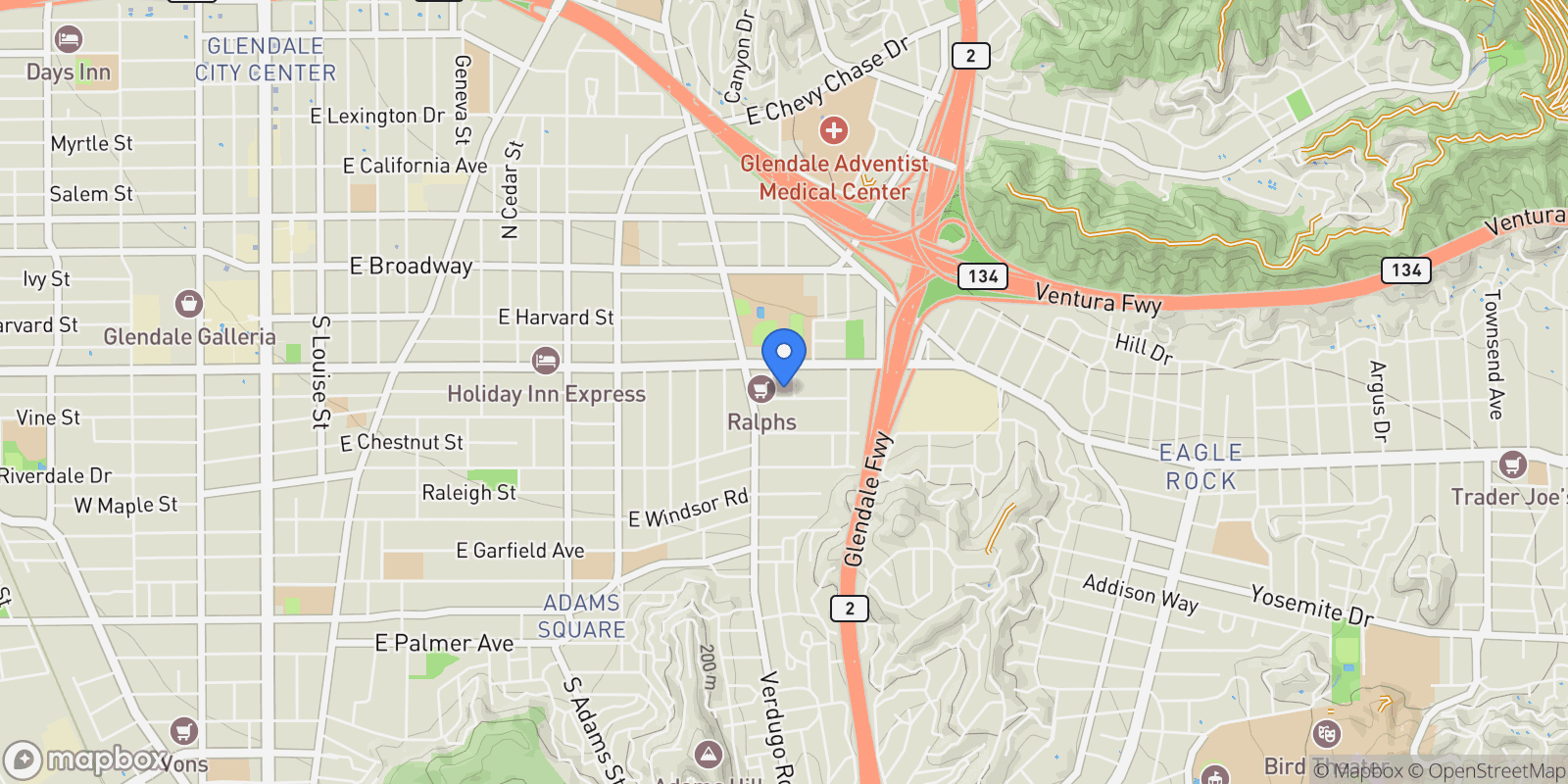 Map showing 1431 Dixon Street, Glendale, California, United States.