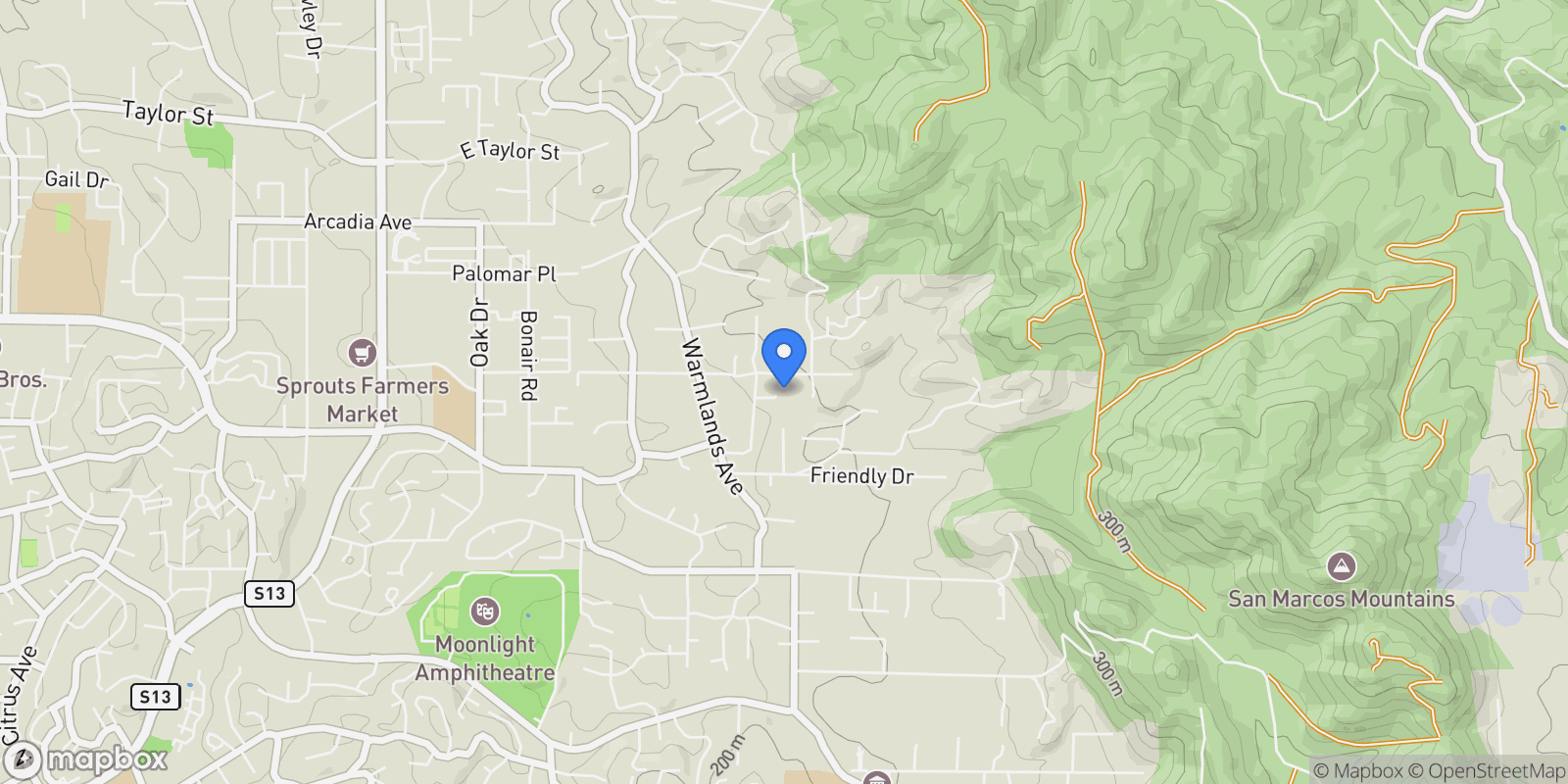 Map showing 1918 Odell Cir, Vista, California, United States.