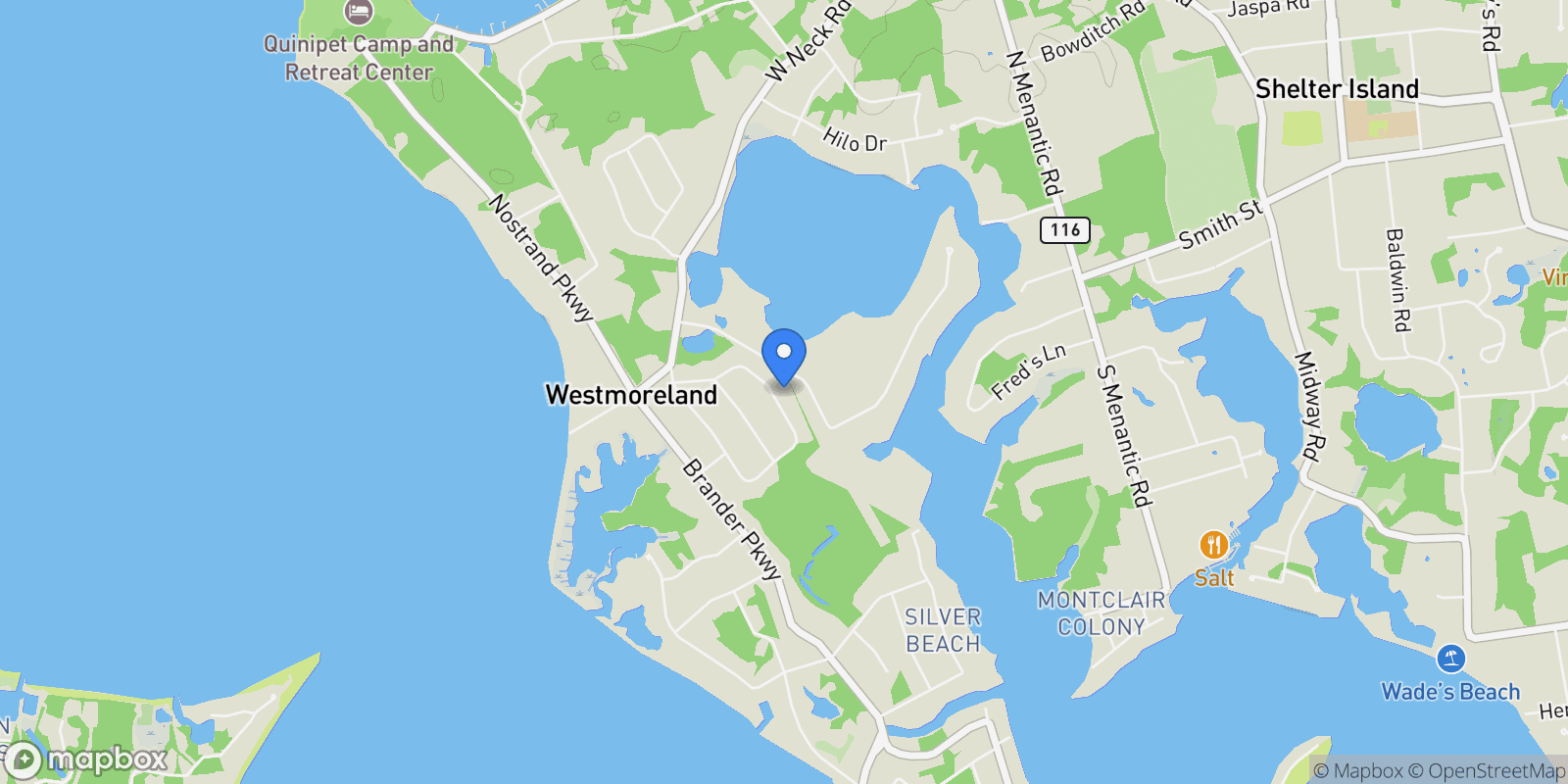Map showing 9 Tims Trail, Shelter Island, NY 11964, Shelter Island Heights, New York, United States.