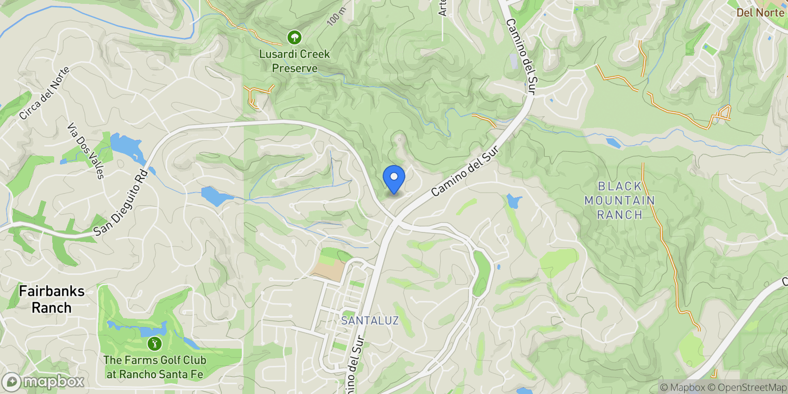 Map showing 14926 Encendido, Rancho Santa Fe, California, United States.