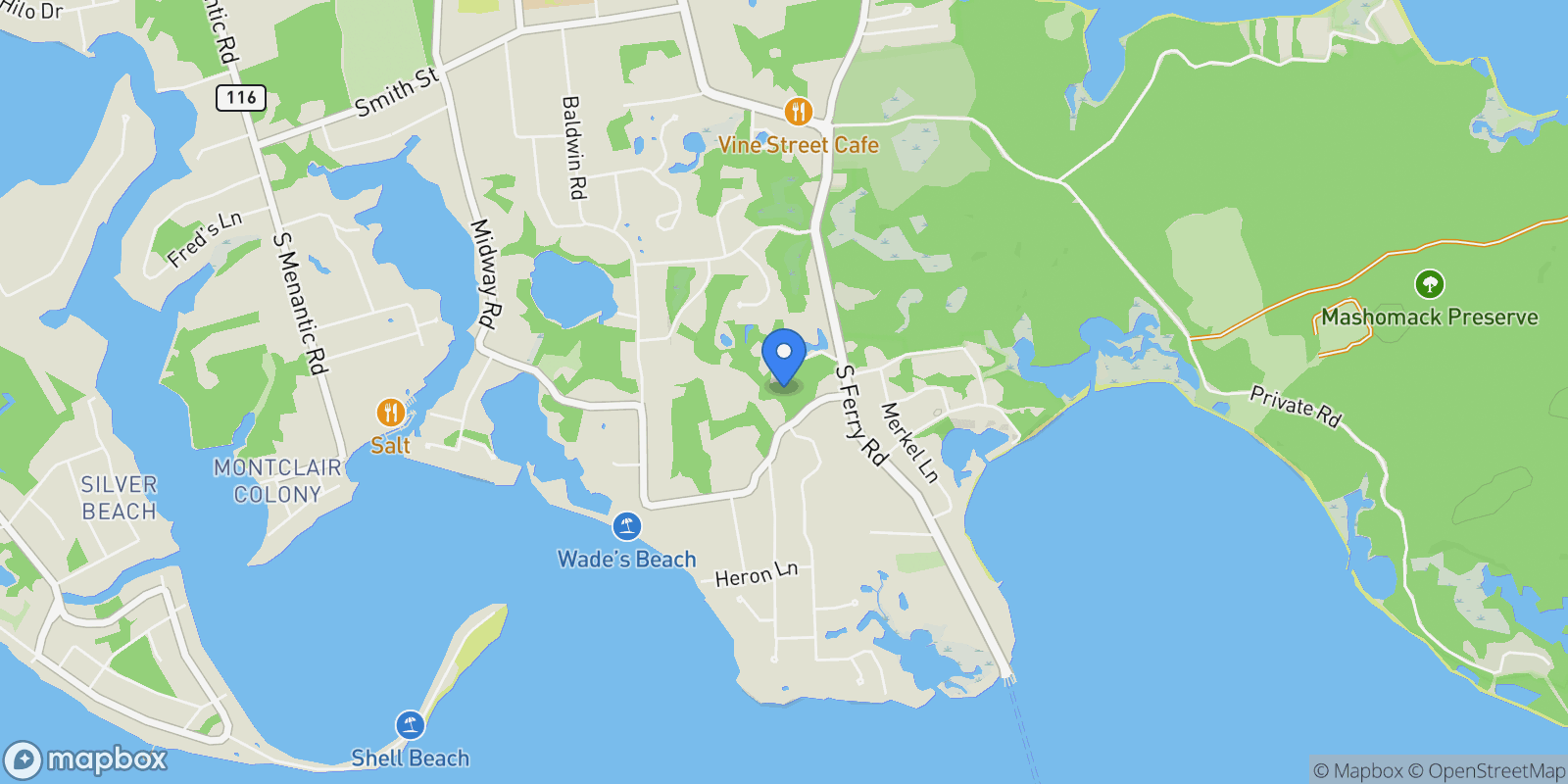 Map showing 137 South Midway Road, Shelter Island, NY 11964, Shelter Island, New York, United States.