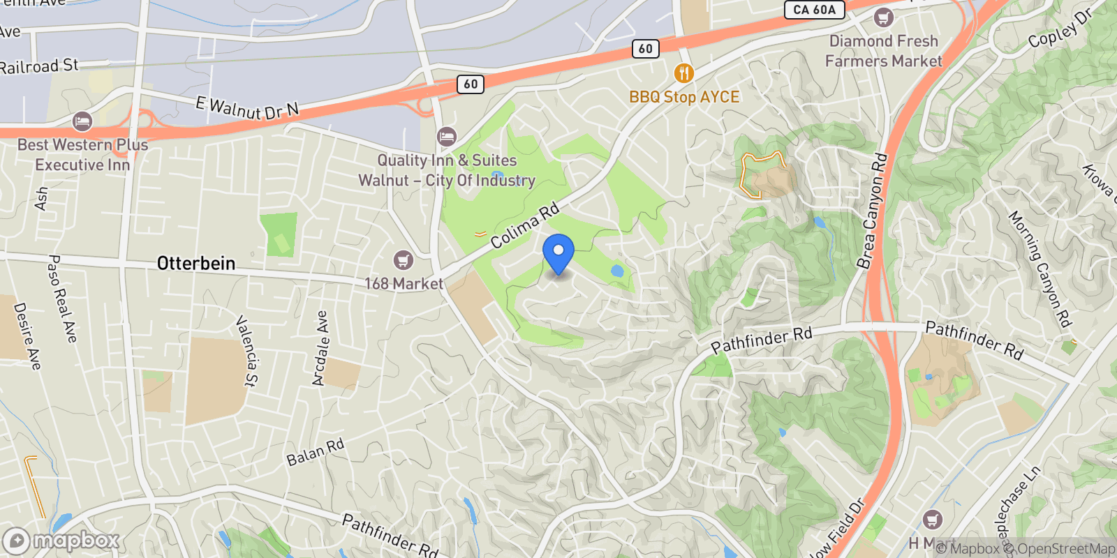 Map showing 20146 Donway Dr, Walnut, California, United States.
