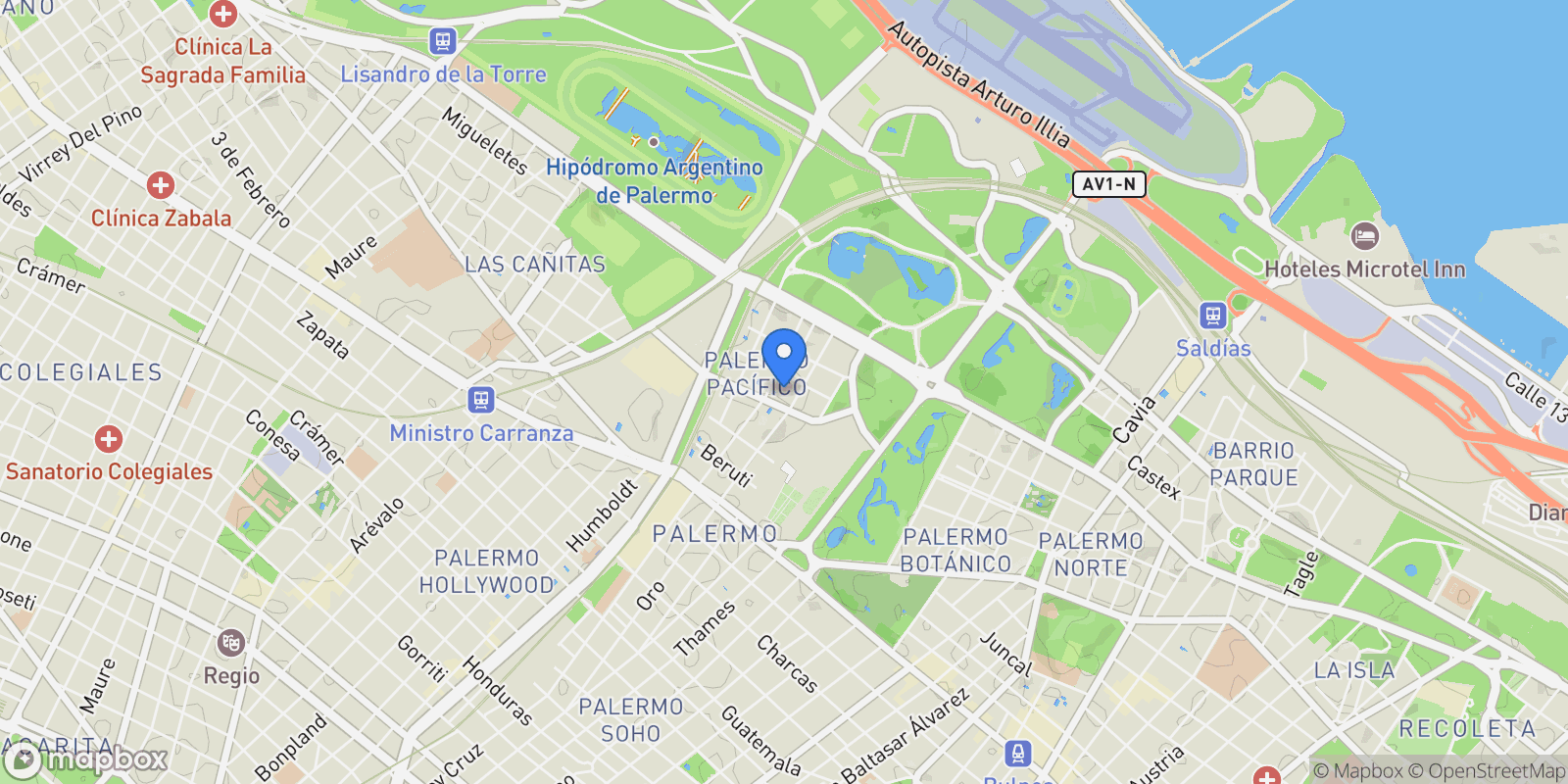 Map showing Demaria al 4500, Palermo, Buenos Aires, Buenos Aires, Argentina.