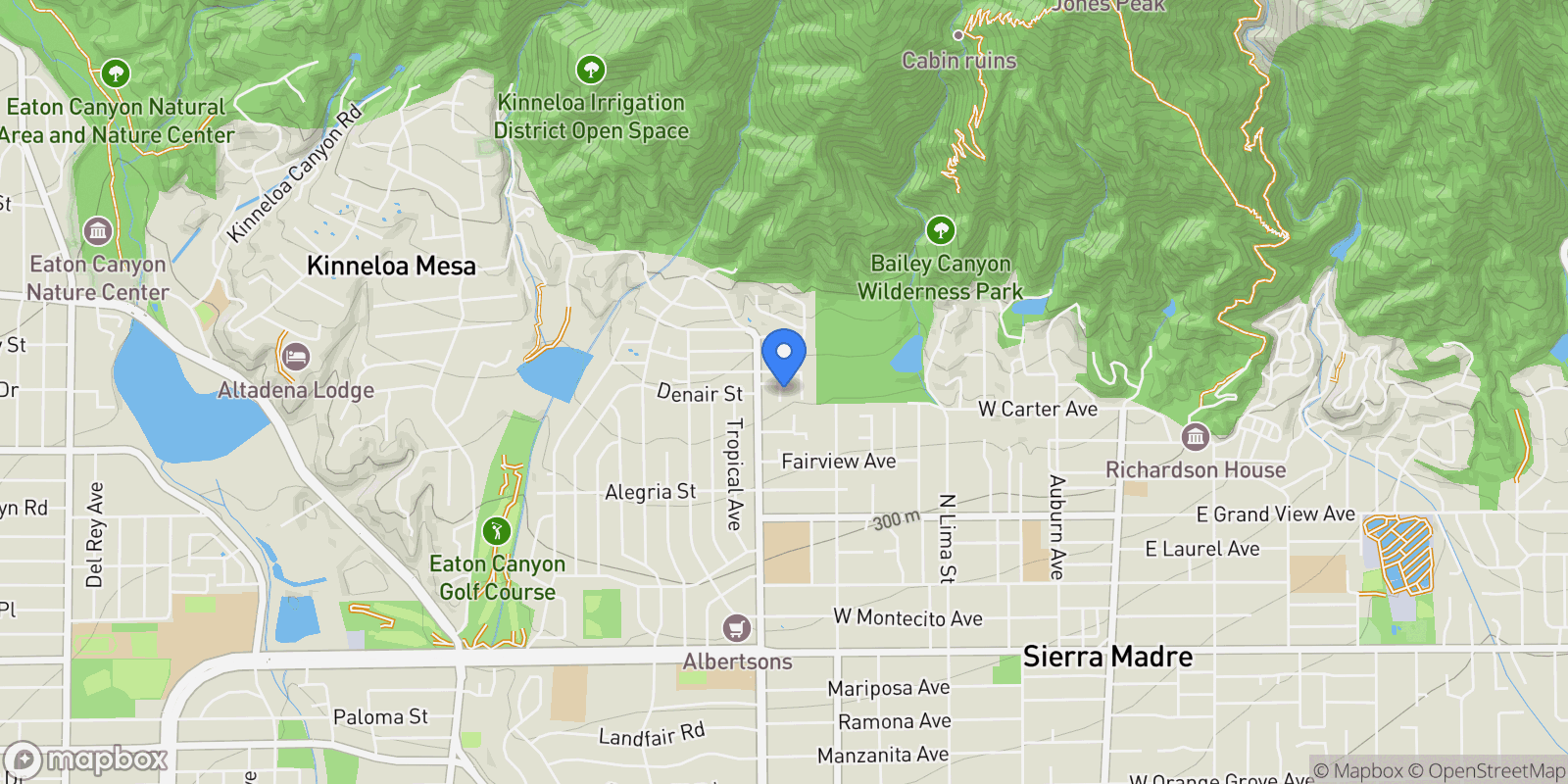 Map showing 526 Michillinda Way, Sierra Madre, California, United States.