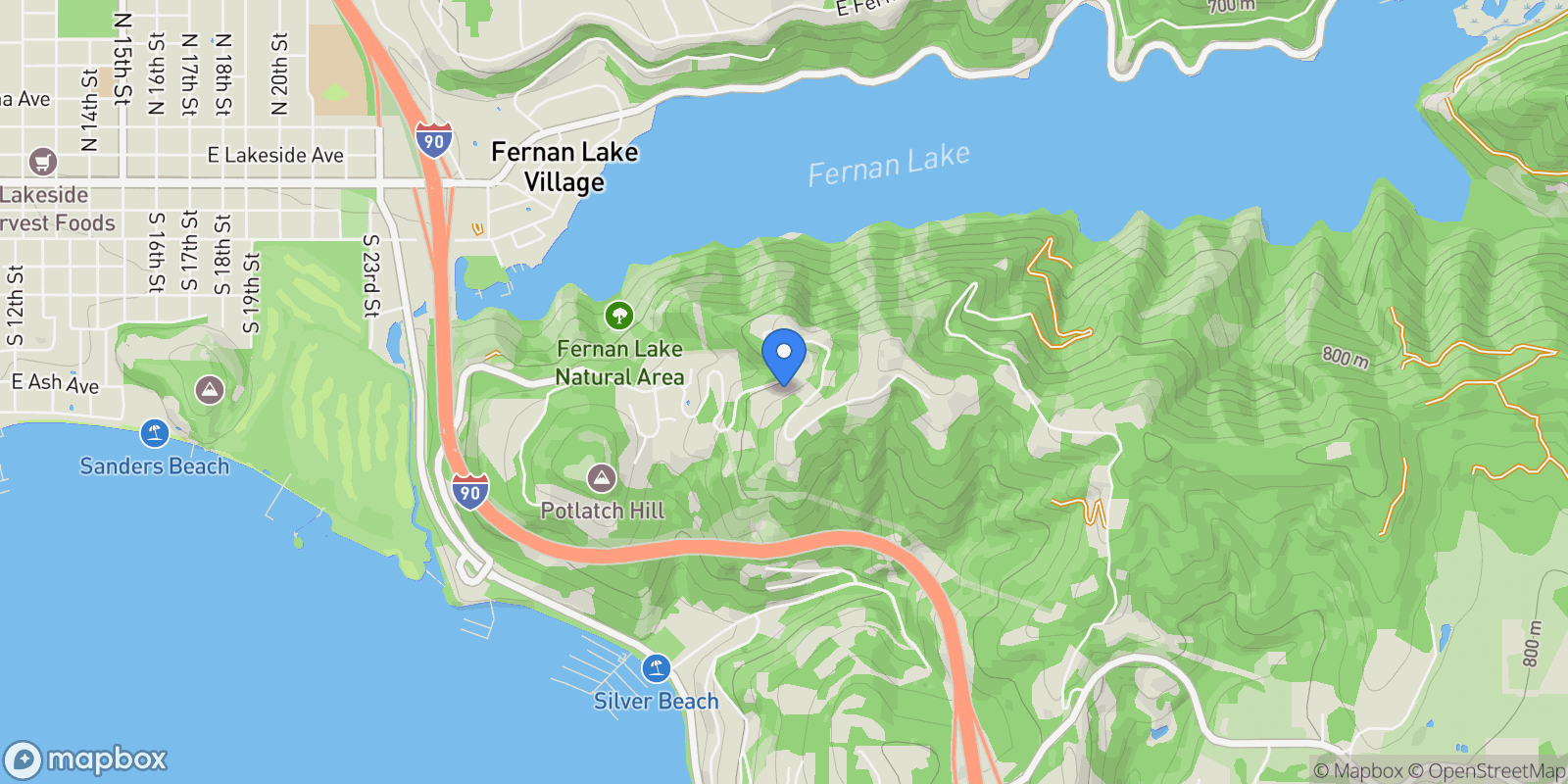 Map showing 3517 E Falcon Ridge Ct, Coeur d'Alene, ID 83814, Coeur d'Alene, Idaho, United States.