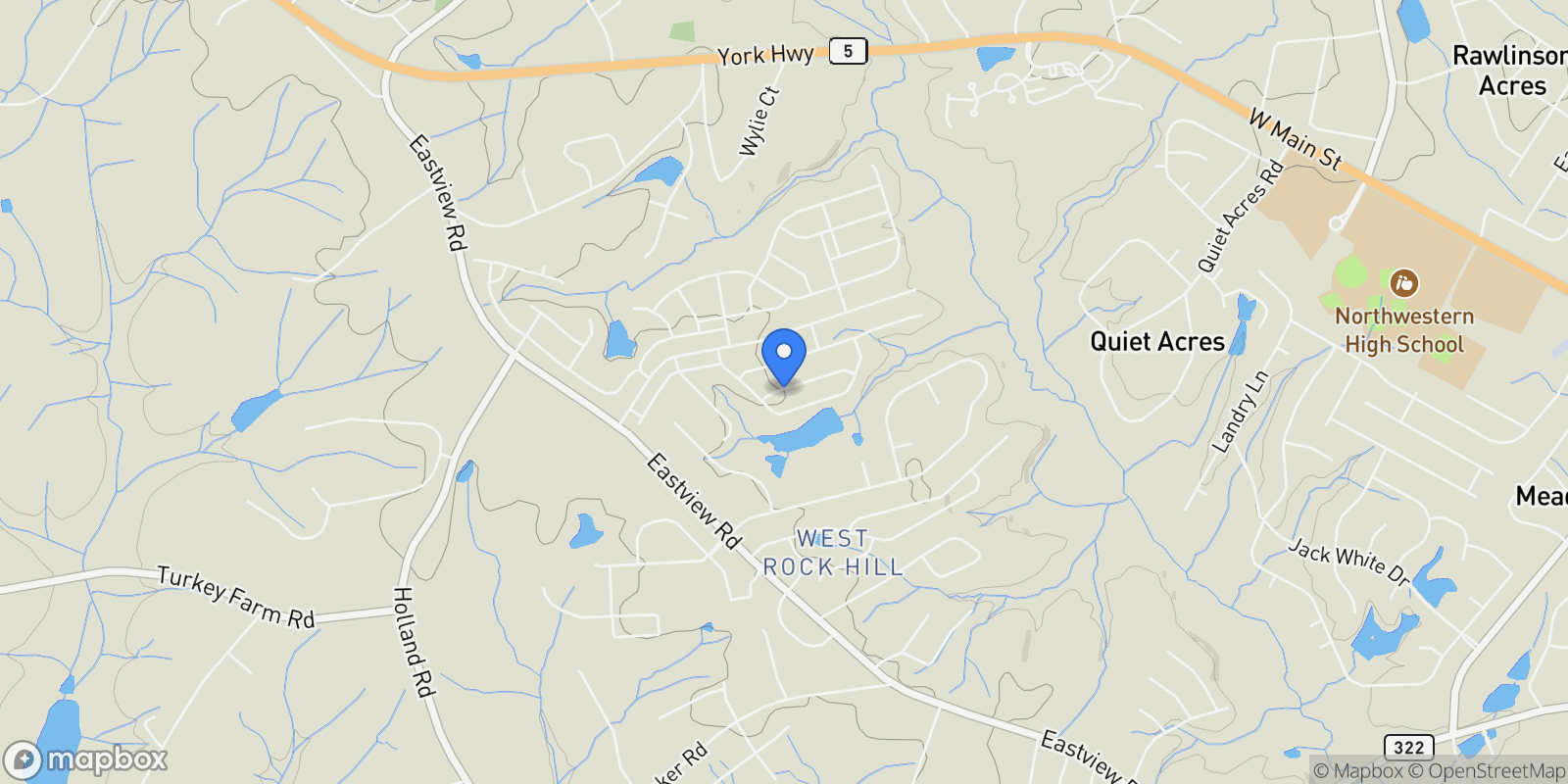 Map showing 1655 Durant Drive, Rock Hill, SC 29732, Rock Hill, South Carolina, United States.