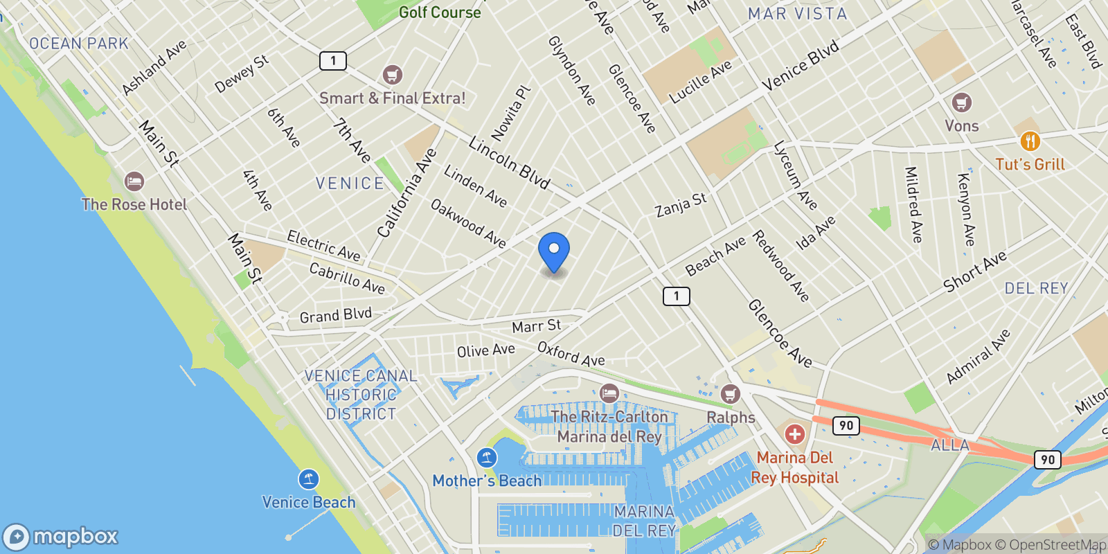 Map showing 814 Angelus Place, Los Angeles, California, United States.