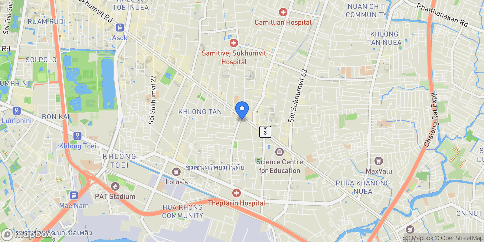 Map showing 36 Sukhumvit Road, Khwaeng Phra Khanong, Khet Khlong Toei, Krung Thep Maha Nakhon 10110, Thailand, Bangkok, Krung Thep Maha Nakhon, Thailand.