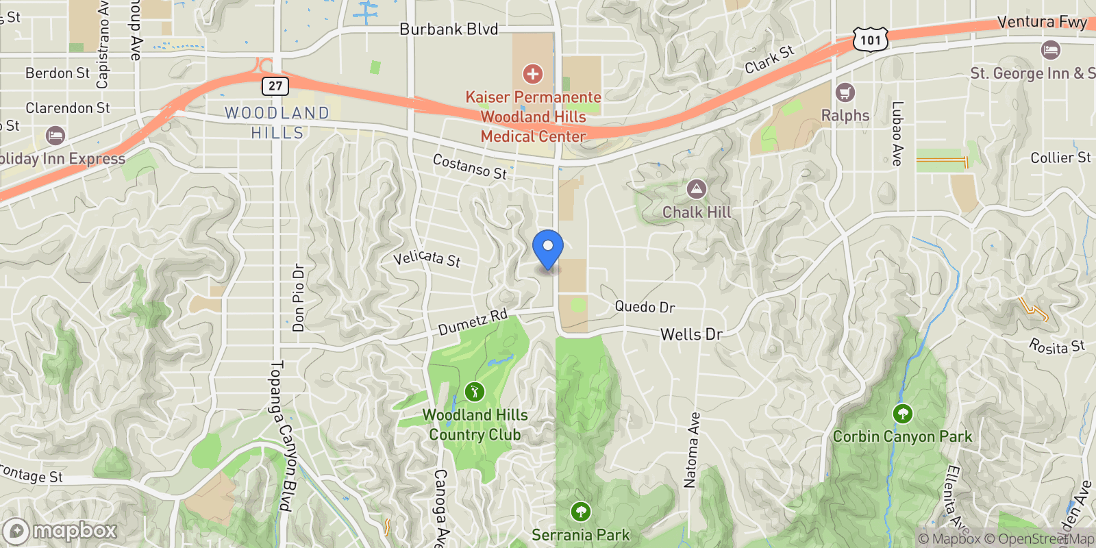 Map showing 5005 Catalon Avenue, Los Angeles, California, United States.