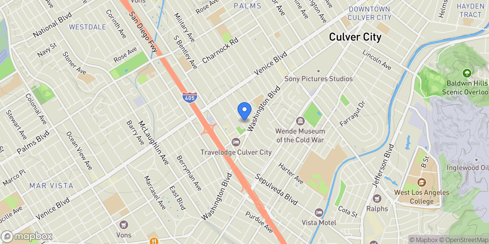 Map showing 3968 Tilden Avenue, Culver City, California, United States.
