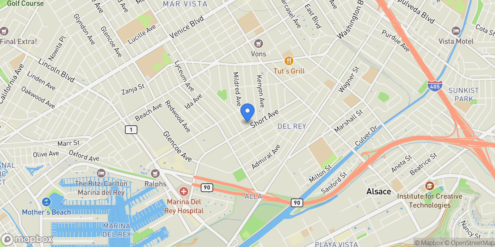 Map showing 4373 Mcconnell Boulevard, Los Angeles, California, United States.