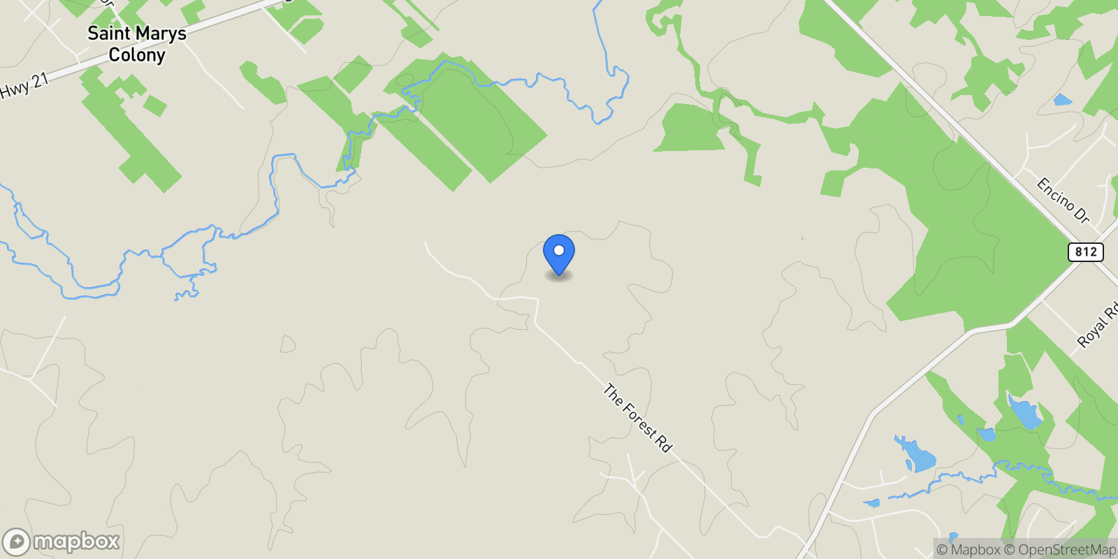 Map showing 326 The Forest RD, Dale, Texas, United States.