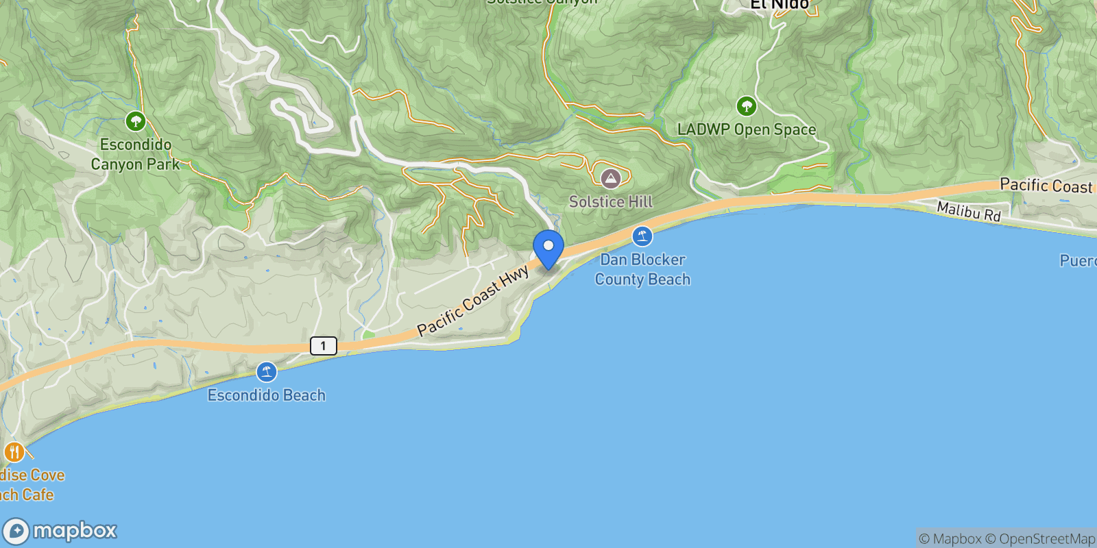 Map showing 26668 Seagull Way D203, Malibu, California, United States.