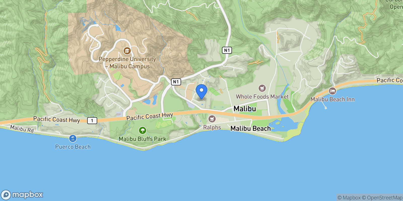 Map showing 23963 De Ville Way, Malibu, California, United States.