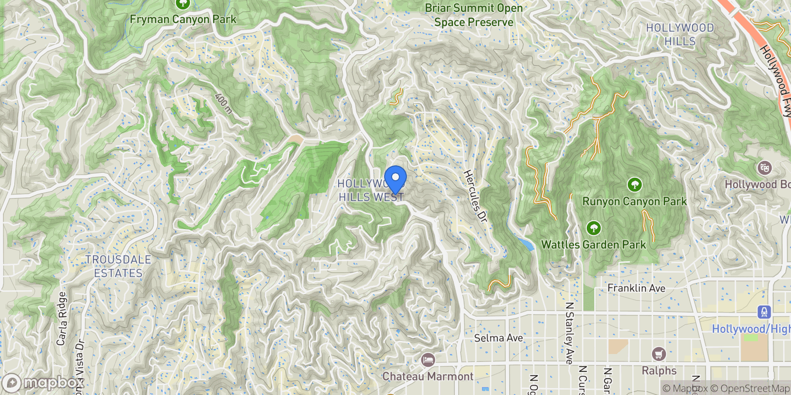 Map showing 2180 Laurel Canyon Boulevard, Los Angeles, California, United States.