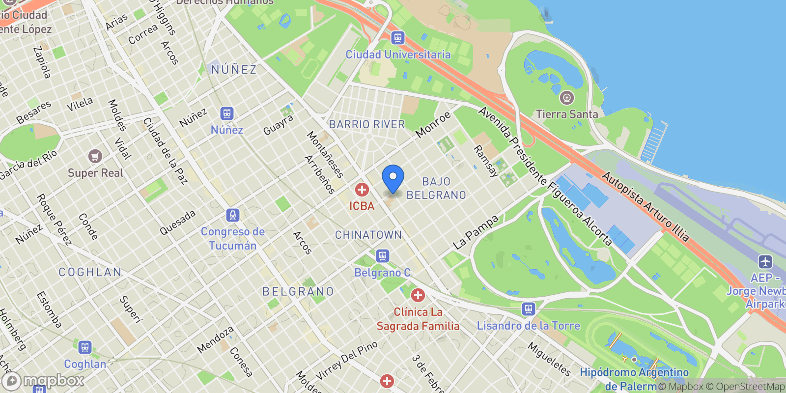 Map showing Migueletes al 2200, Belgrano, Buenos Aires, Buenos Aires, Argentina.