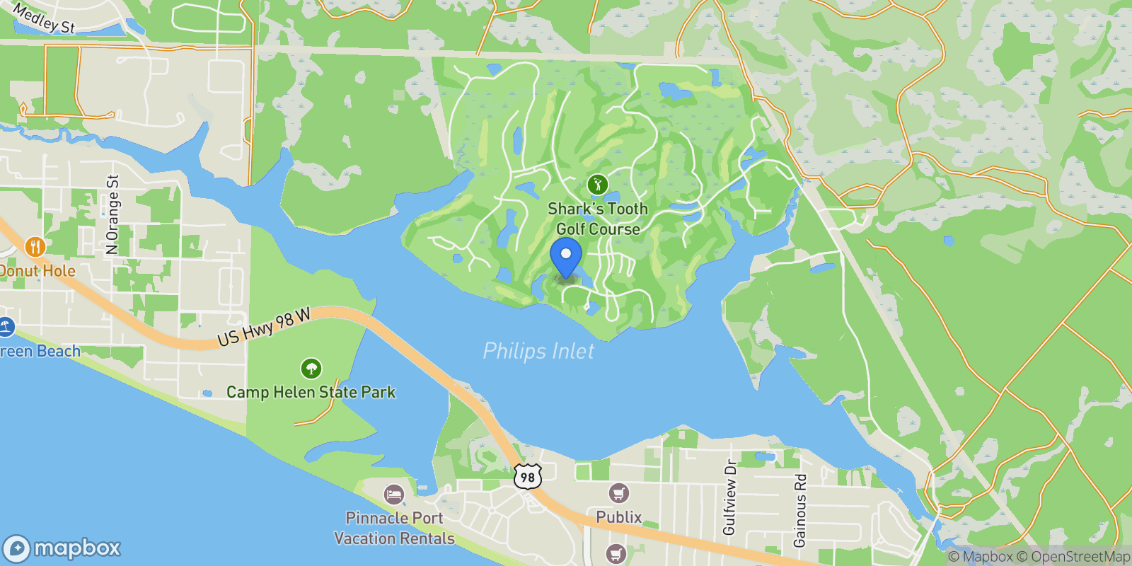 Map showing 1220 W Water Oak Bend, Rosemary Beach, Florida, United States.