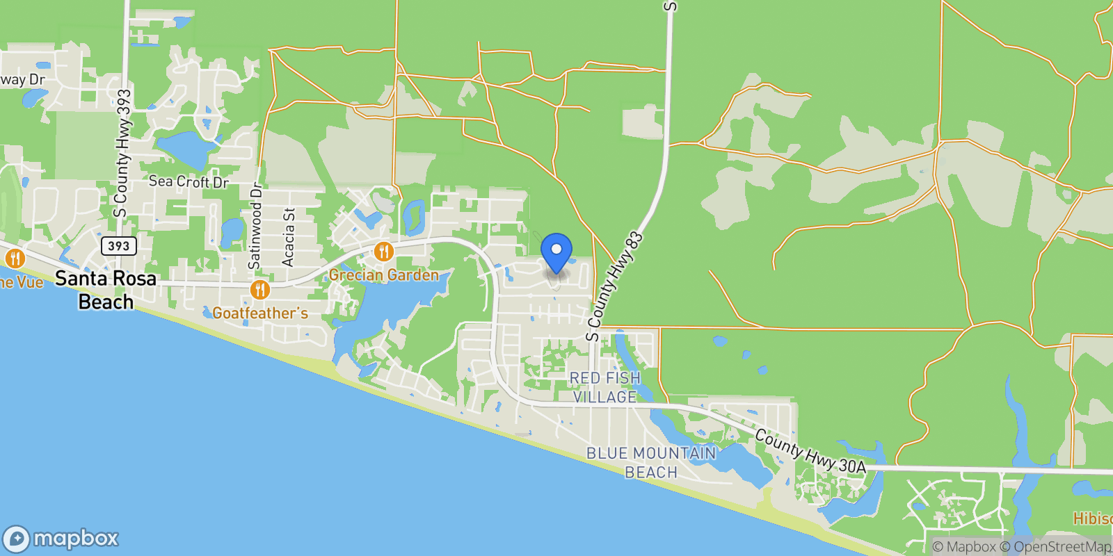 Map showing 294 Gulfview Circle, Santa Rosa Beach, Florida, United States.