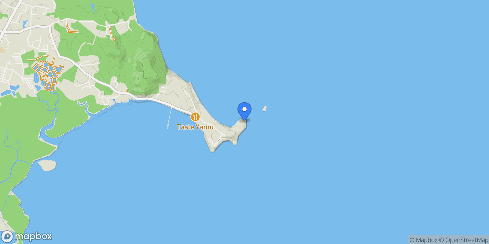 Map showing Villa Maraya, super villa on the Cape Yamu headland, Thailand, 83 Talang, Pa Klok, Phuket, Thailand.
