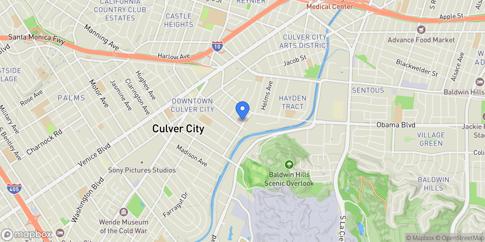 Map showing 9051 Lucerne Avenue, Culver City, California, United States.