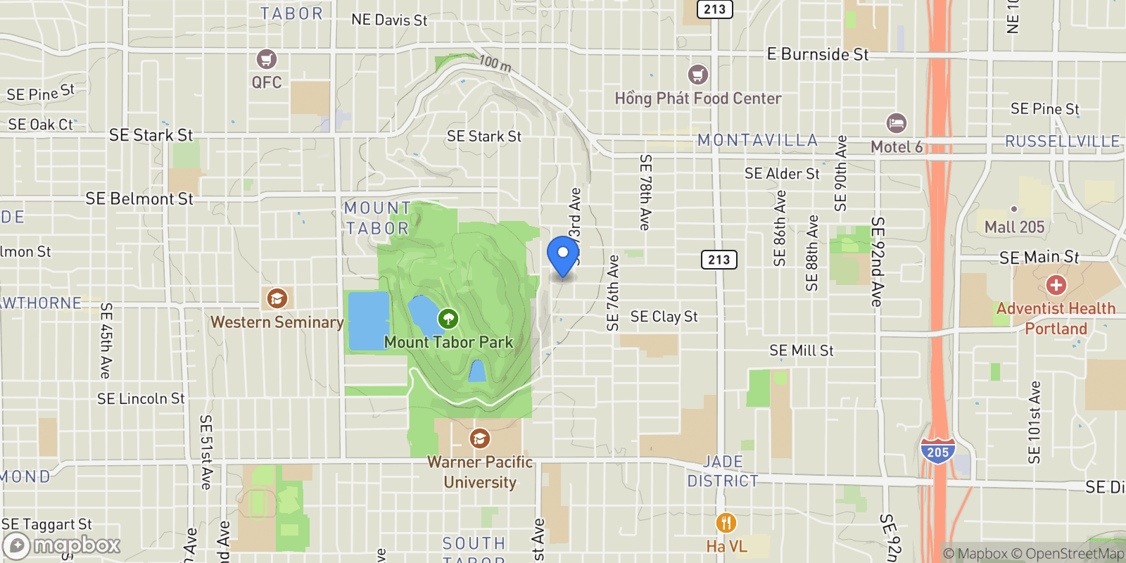Map showing 7221 SE Madison St, Portland, OR 97215, Portland, Oregon, United States.