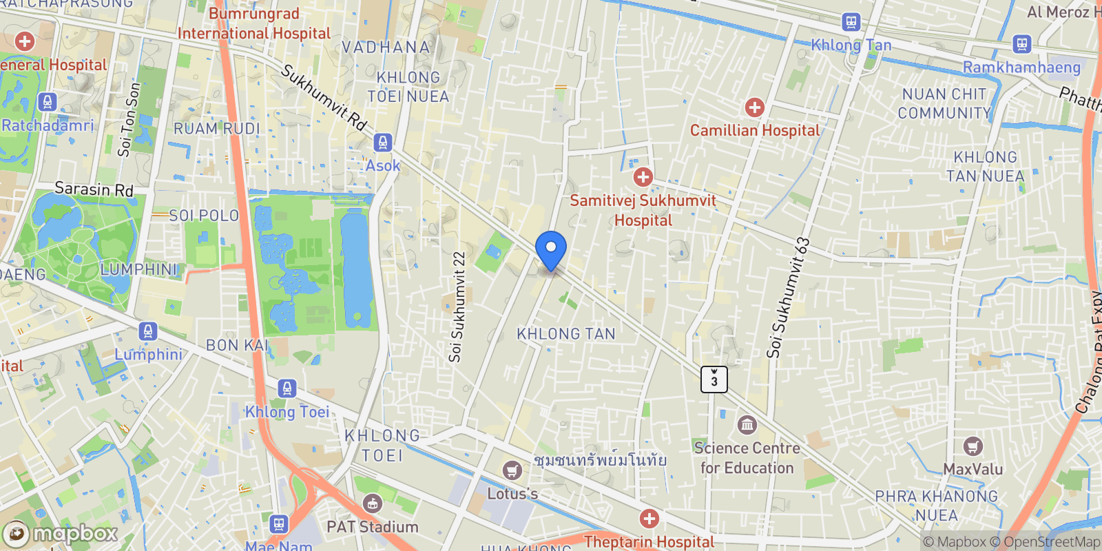Map showing The Estelle Phrom Phong, Khlong Toei, 10 10110, Bangkok, Krung Thep Maha Nakhon, Thailand.