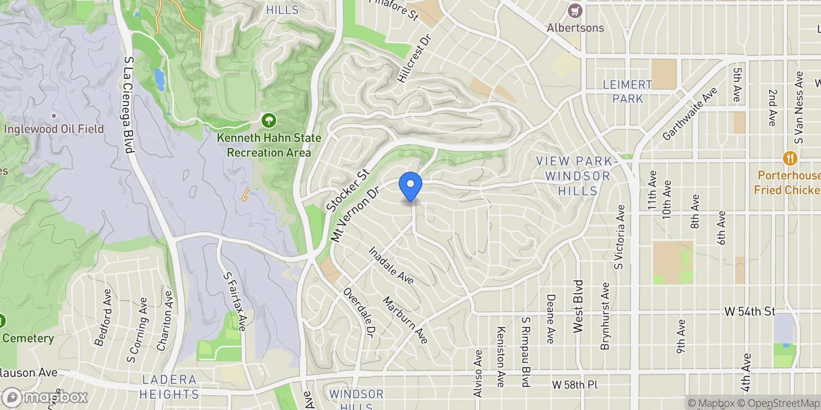 Map showing 4204 Olympiad Drive, Los Angeles, California, United States.