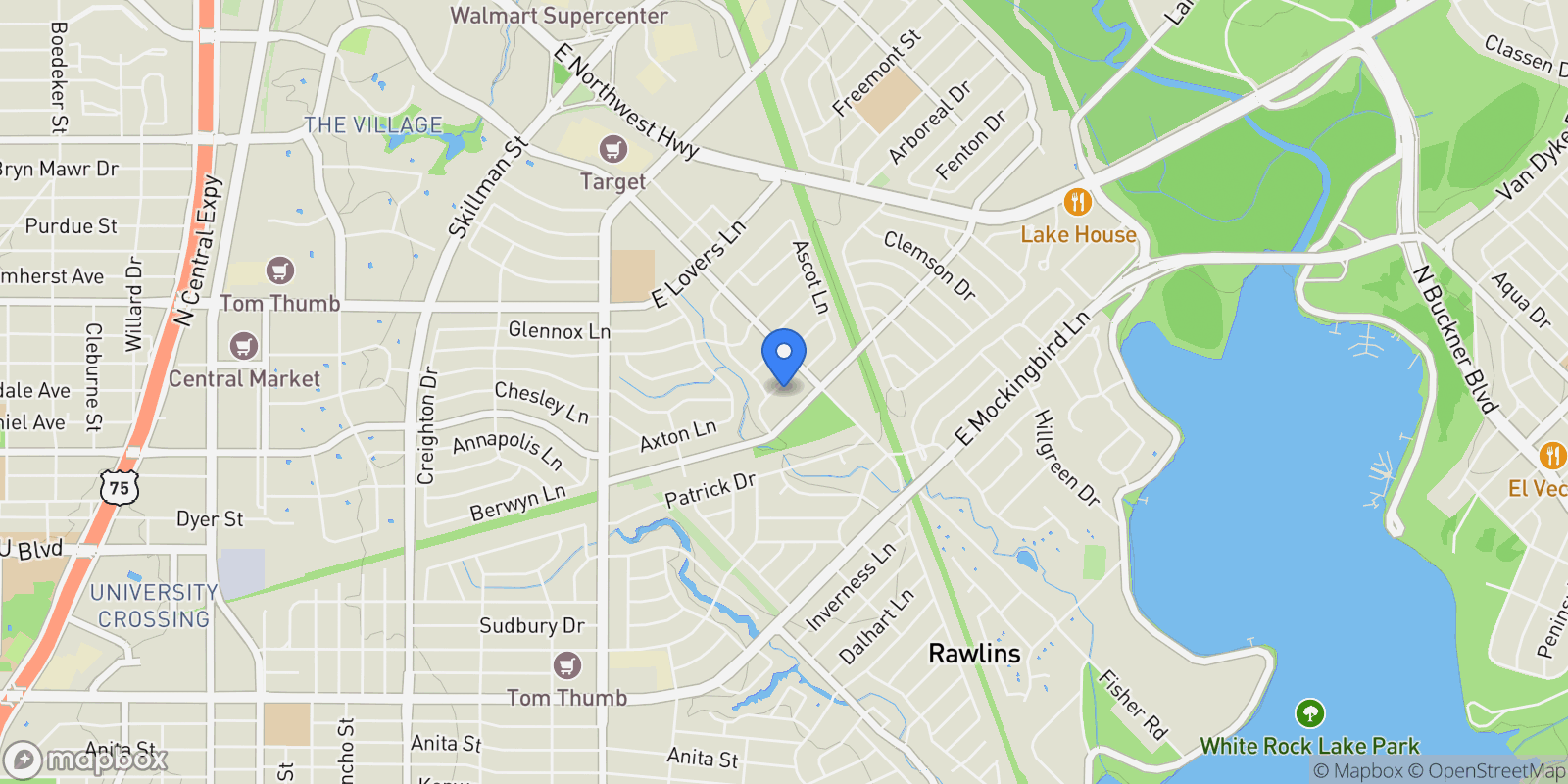 Map showing 6660 Santa Anita Drive , Dallas, TX 75214, Dallas, Texas, United States.