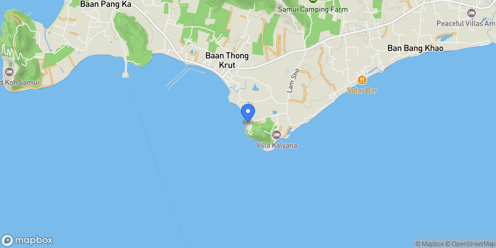 Map showing Absolute Beachfront Villa with Fitness Room and Sauna , Ko Samui, 84 84320, Koh Samui, Surat Thani, Thailand.