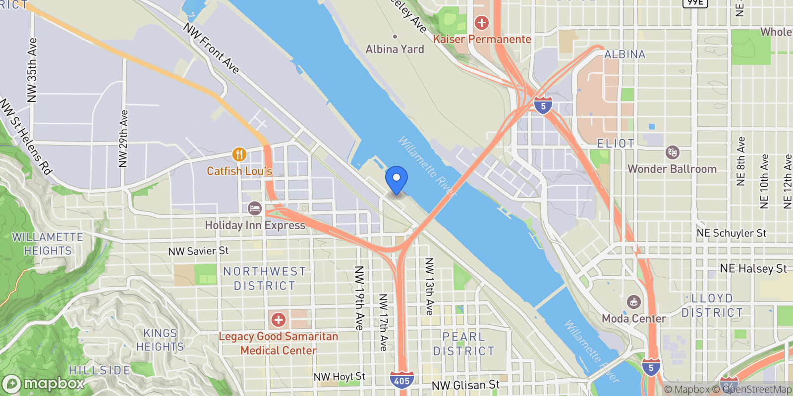 Map showing 1688 NW Riverscape St, Portland, OR 97209, Portland, Oregon, United States.