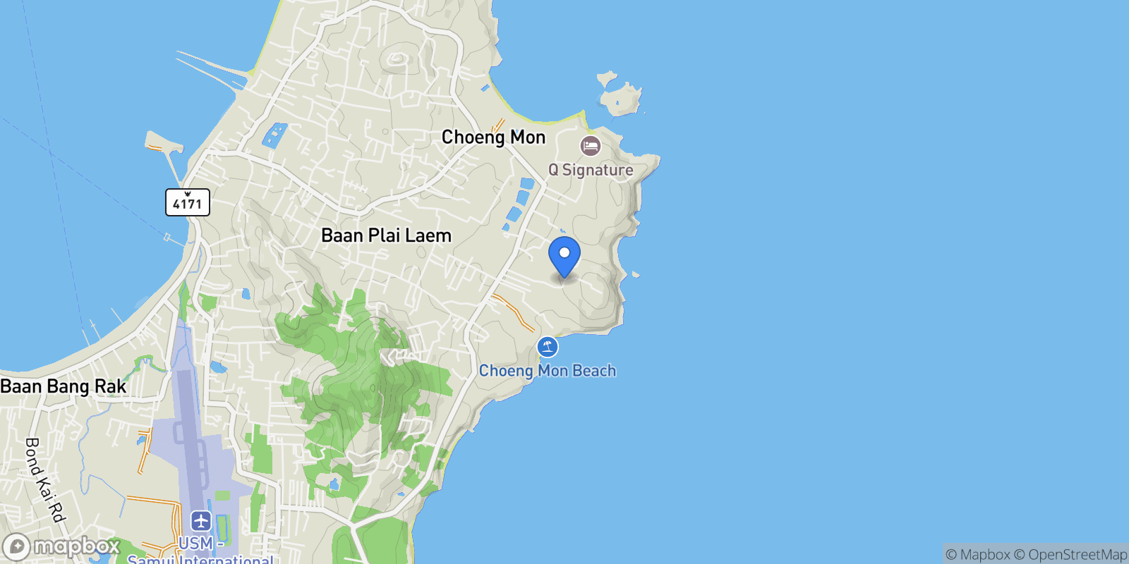 Map showing Contemporary Sea View Villa in the North East Hills, Ko Samui, 84 84320, Koh Samui, Surat Thani, Thailand.