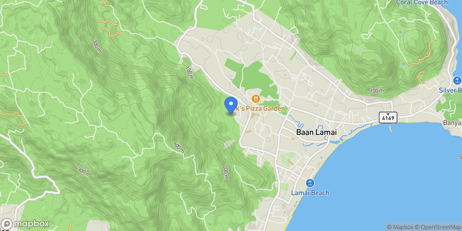 Map showing Beachfront Villa near Lamai Beach Private Luxury Residence with Direct Ocean Access, Ko Samui, 84 84310, Koh Samui, Surat Thani, Thailand.