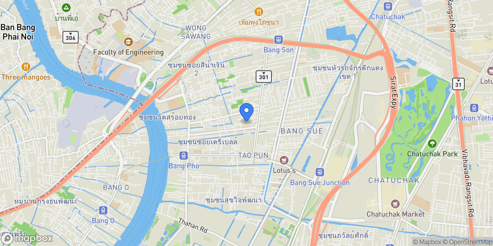 Map showing Sonle Residences, Bang Sue, 10, Bang Sue, Bangkok, Thailand.