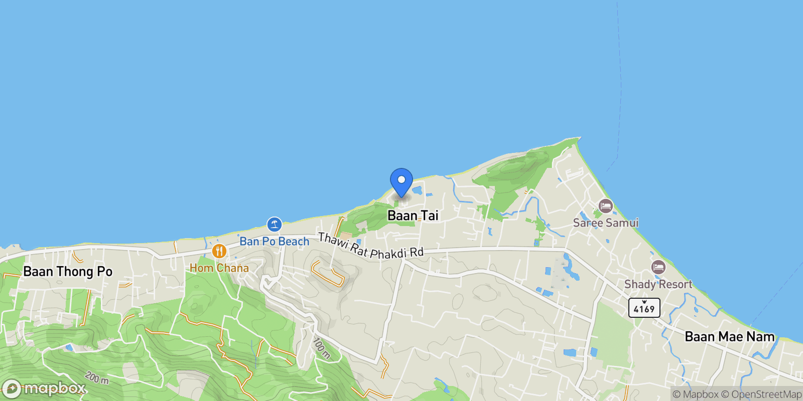 Map showing Villa Limoncello Tropical escape walking distance to Maenam Beach, Ko Samui, 84 84330, Koh Samui, Surat Thani, Thailand.