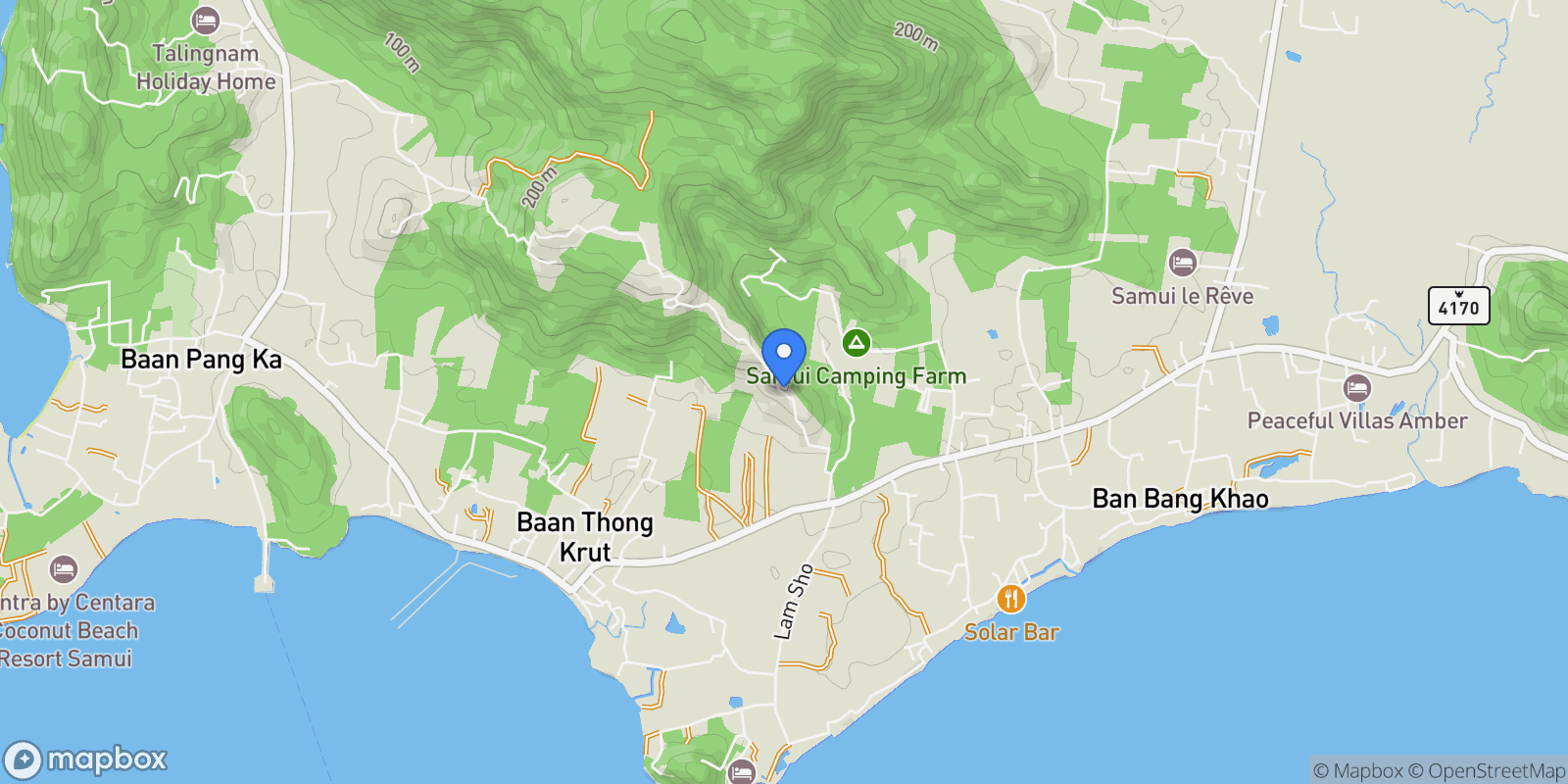 Map showing Enchanting Mountainside Villa Modern mountainside villa in a prestigious gated estate in the south, ideal for holiday use or investment., Ko Samui, 84 84140, Koh Samui, Surat Thani, Thailand.