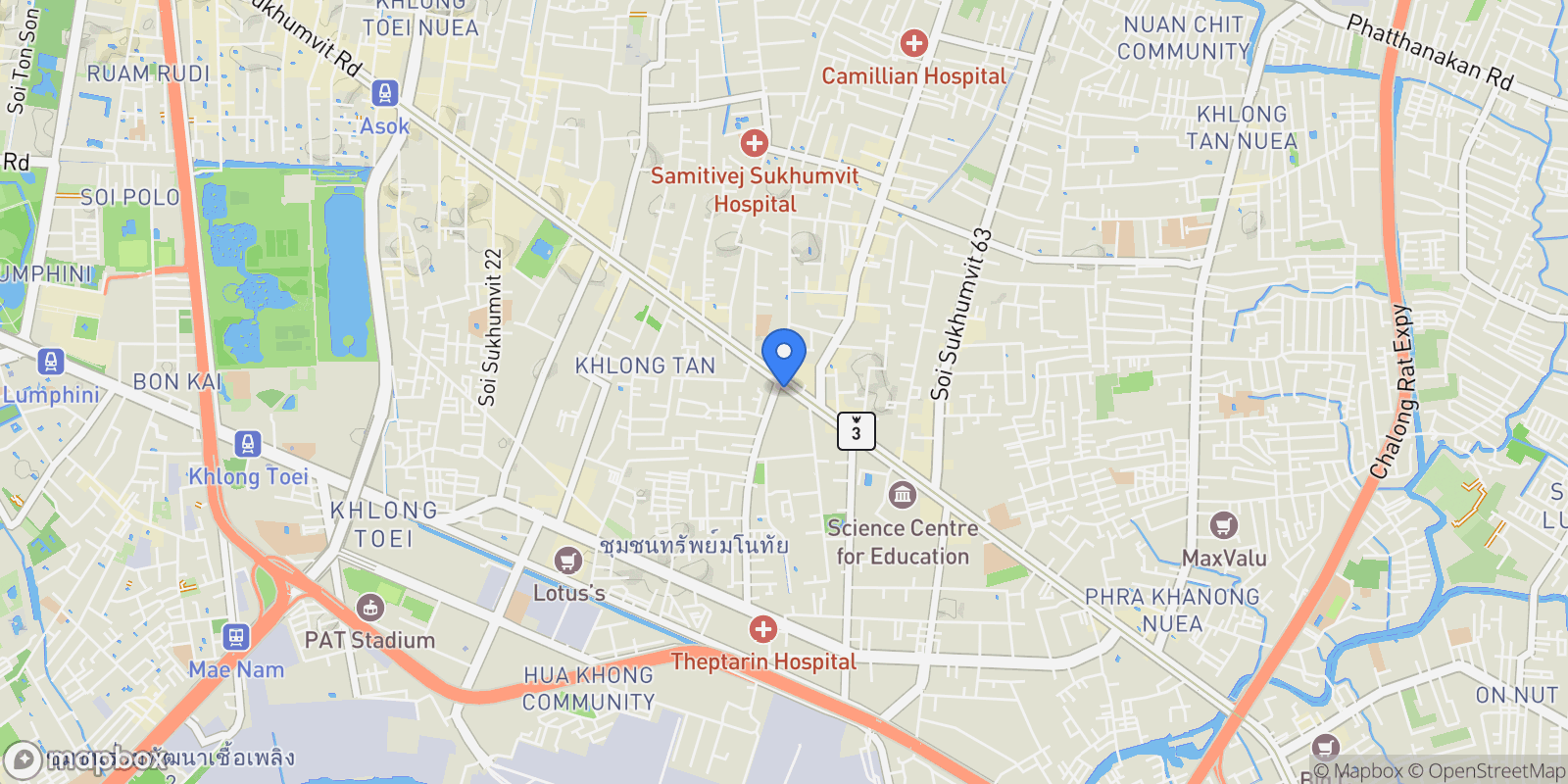 Map showing Sukhumvit 36, Phakanong, Khlong Toei, 10 10110, Bangkok, Krung Thep Maha Nakhon, Thailand.