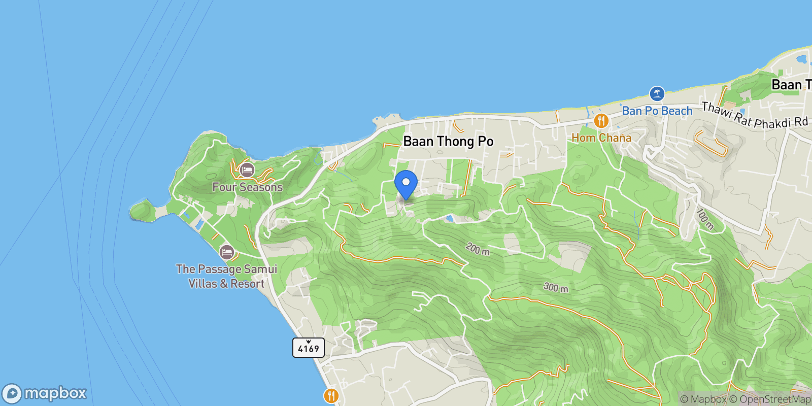 Map showing Hillside Villa with Panoramic Sea Views in Bangpor Koh Samui, Ko Samui, 84 84330, Koh Samui, Surat Thani, Thailand.
