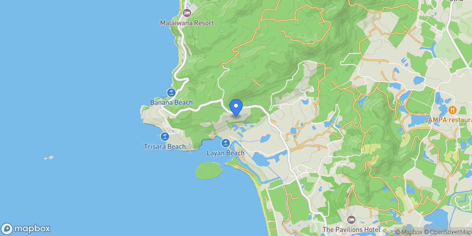 Map showing Avadina Hills by Anantara 5-Star Branded Villa with Panoramic Layan Sea Views, Thalang, 83 83110, Choeng Thale, Phuket, Thailand.