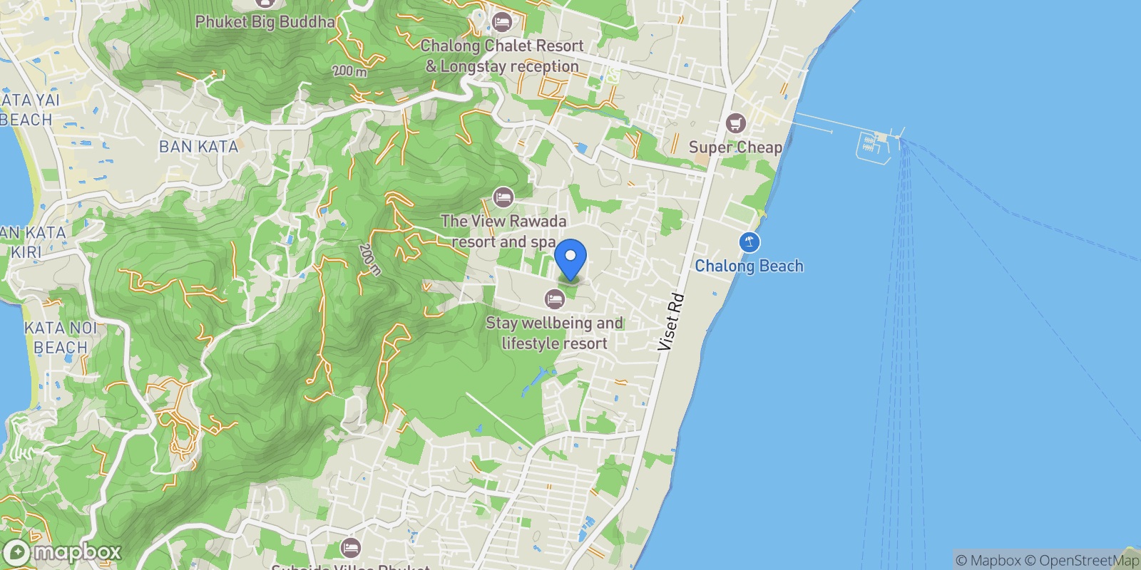Map showing Villa Sunset Pool Villa in Central Chalong Rawai, Mueang Phuket, 83 83130, Rawai, Phuket, Thailand.