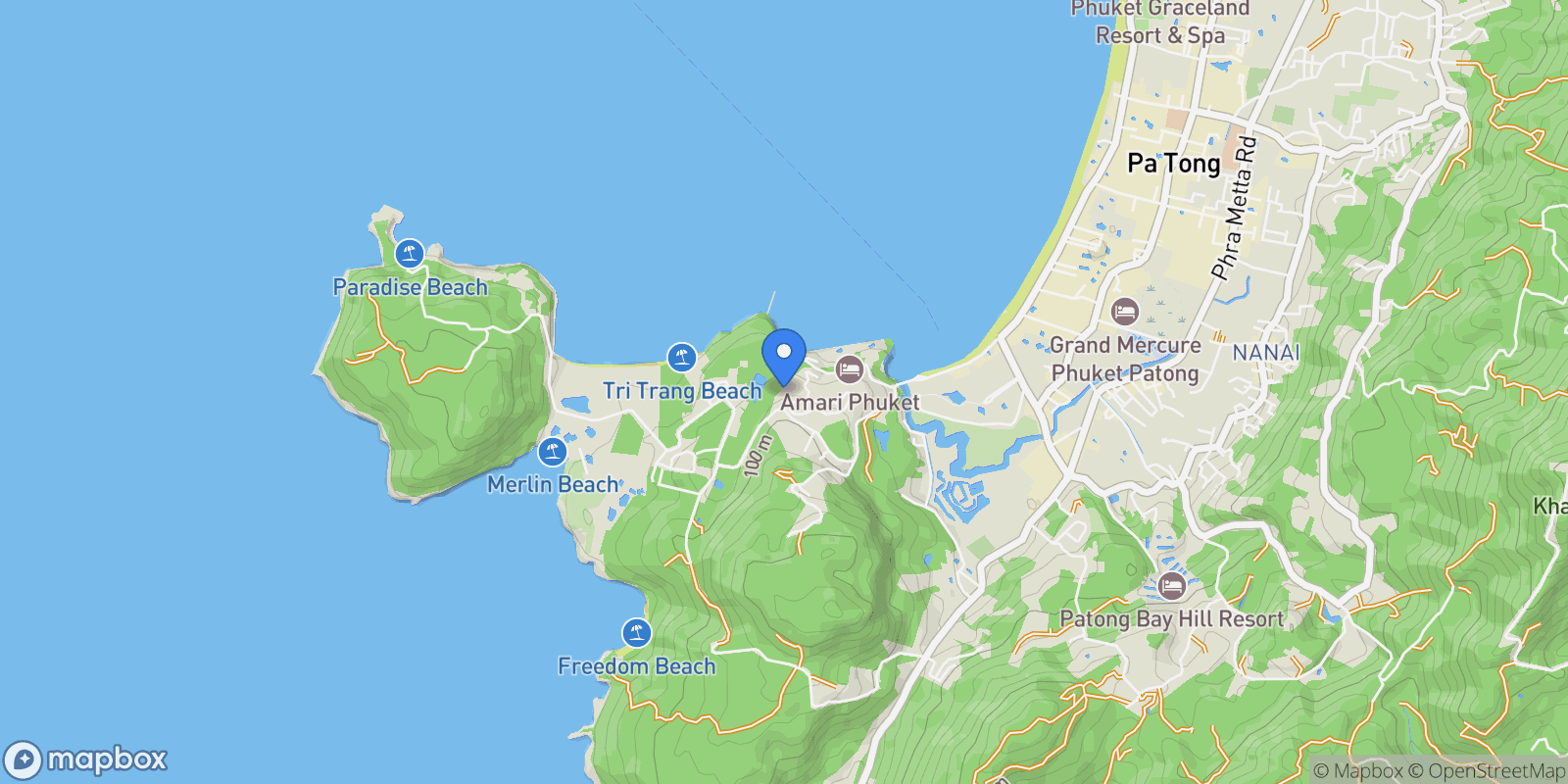 Map showing Bluepoint Luxury Condominiums Patong Seaview Duplex Condo Minutes to Patong Beach, Kathu, 83 83150, Pa Tong, Phuket, Thailand.