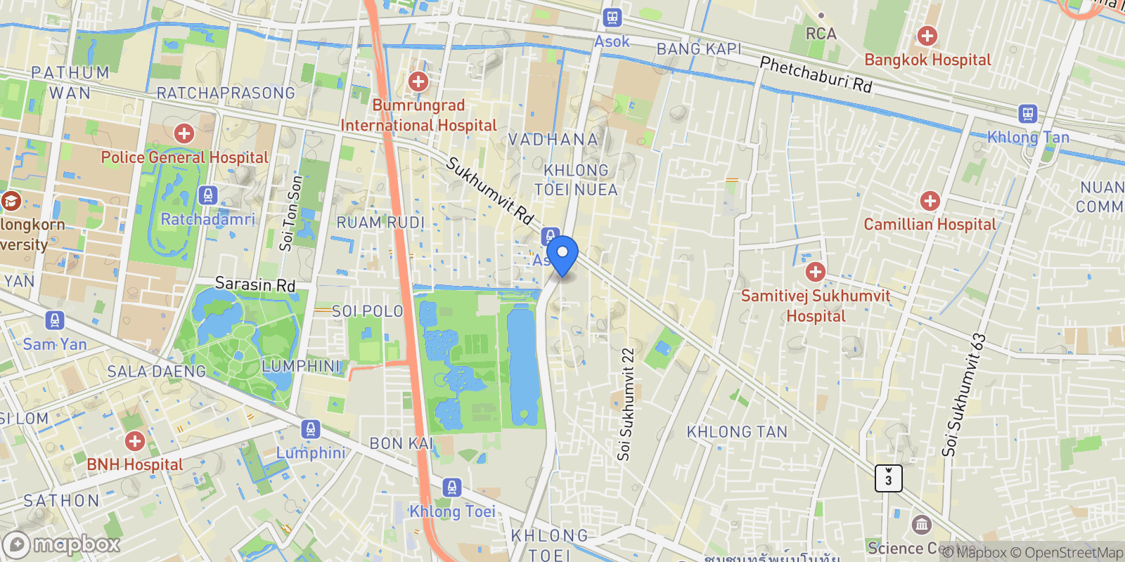 Map showing InterContinental Residences Bangkok Asoke, Khlong Toei, 10 10110, Bangkok, Krung Thep Maha Nakhon, Thailand.