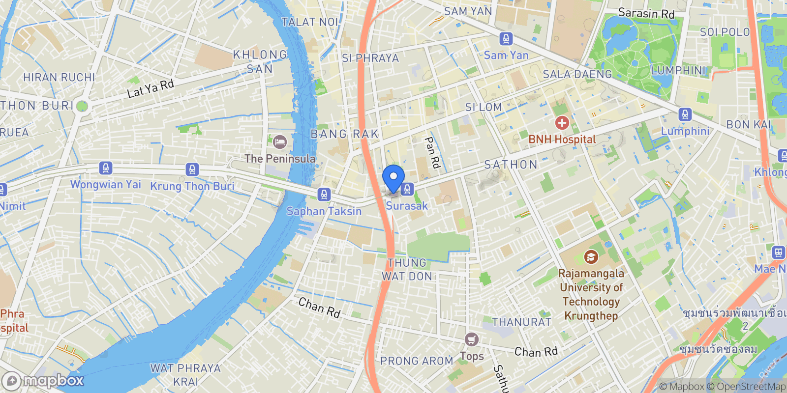 Map showing 111 Sathon Rd, Yan Nawa, Sathon, 10 10120, Bangkok, Krung Thep Maha Nakhon, Thailand.