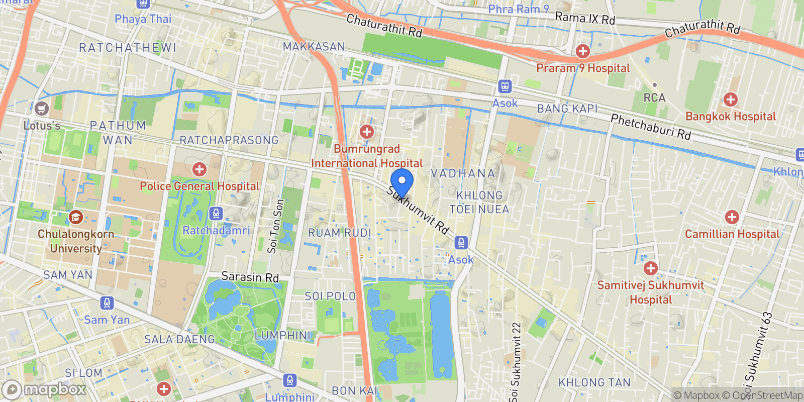 Map showing Q1 Sukhumvit Condo by Q House, Khlong Toei, 10 10110, Bangkok, Krung Thep Maha Nakhon, Thailand.